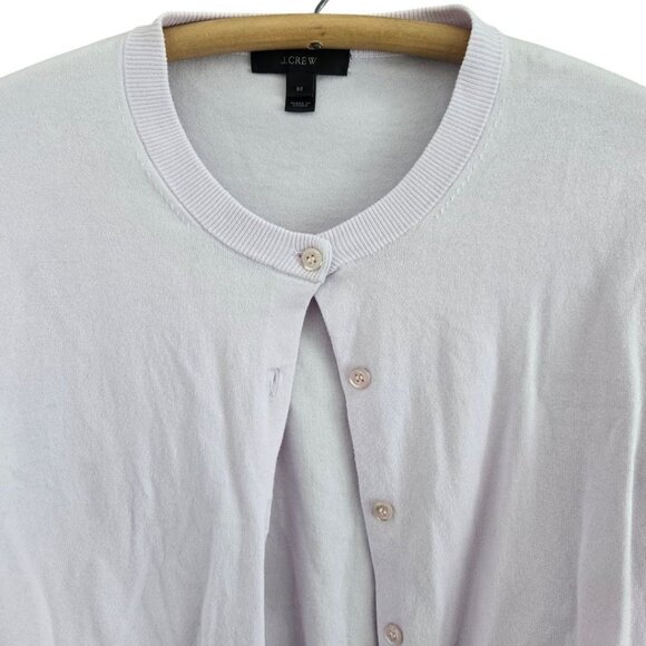 J. Crew Womens Light Purple Button-Up Cardigan Sweater Size M Cotton Crew Neck - Picture 4 of 9